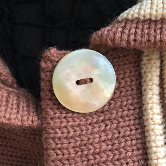 😍 Vintage Wool Cardigan Stripe | Grandmacore Dark Academia Twee | shell button - Picture 2 of 5